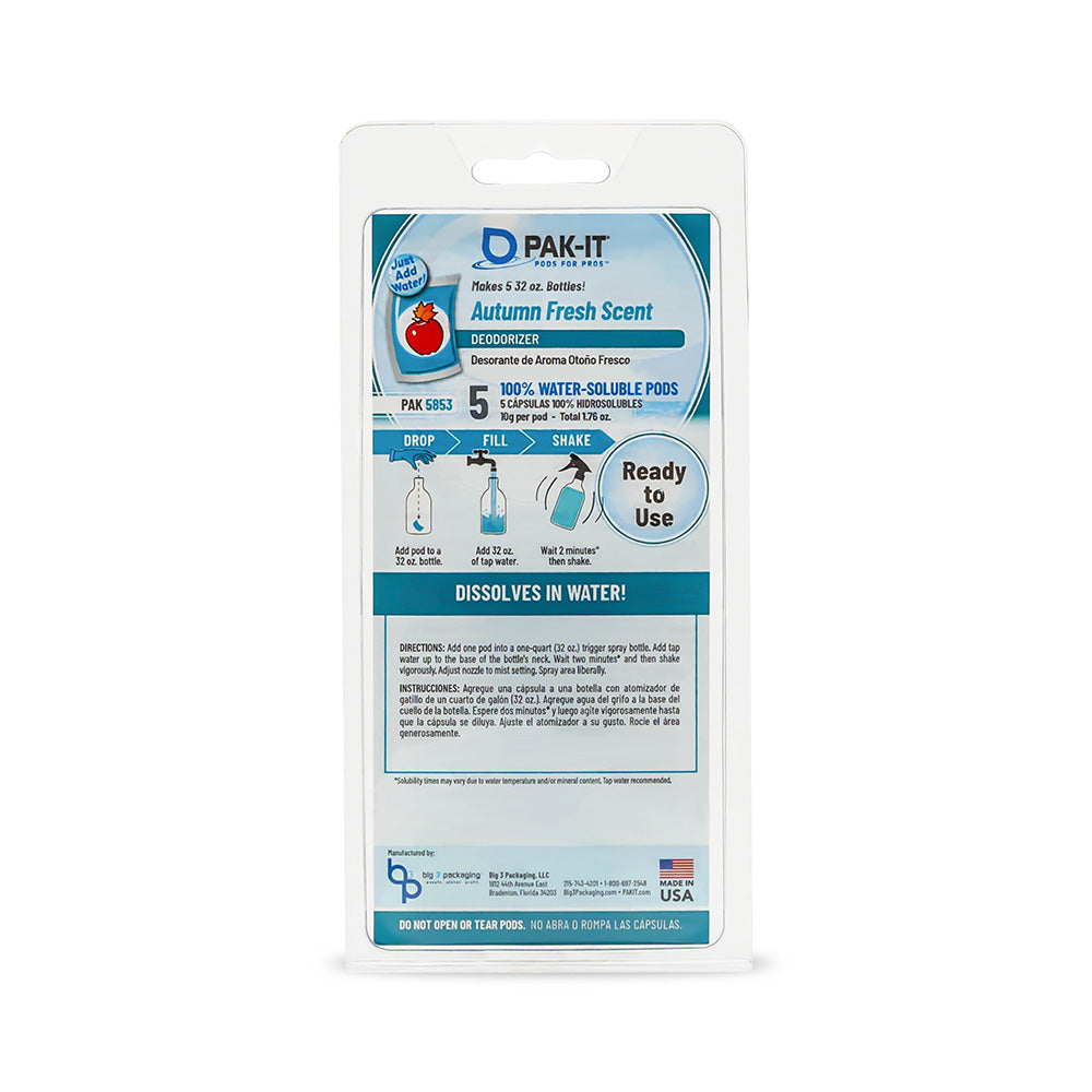 PAK-IT® Autumn Fresh Scent Deodorizer-deodorizer-5ct Clamshell-Individual-PAK-IT - Pods for Pros®