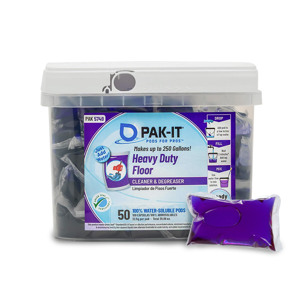 PAK-IT® Heavy Duty Floor Cleaner-floor cleaner-50ct Tub-Individual-PAK-IT - Pods for Pros®