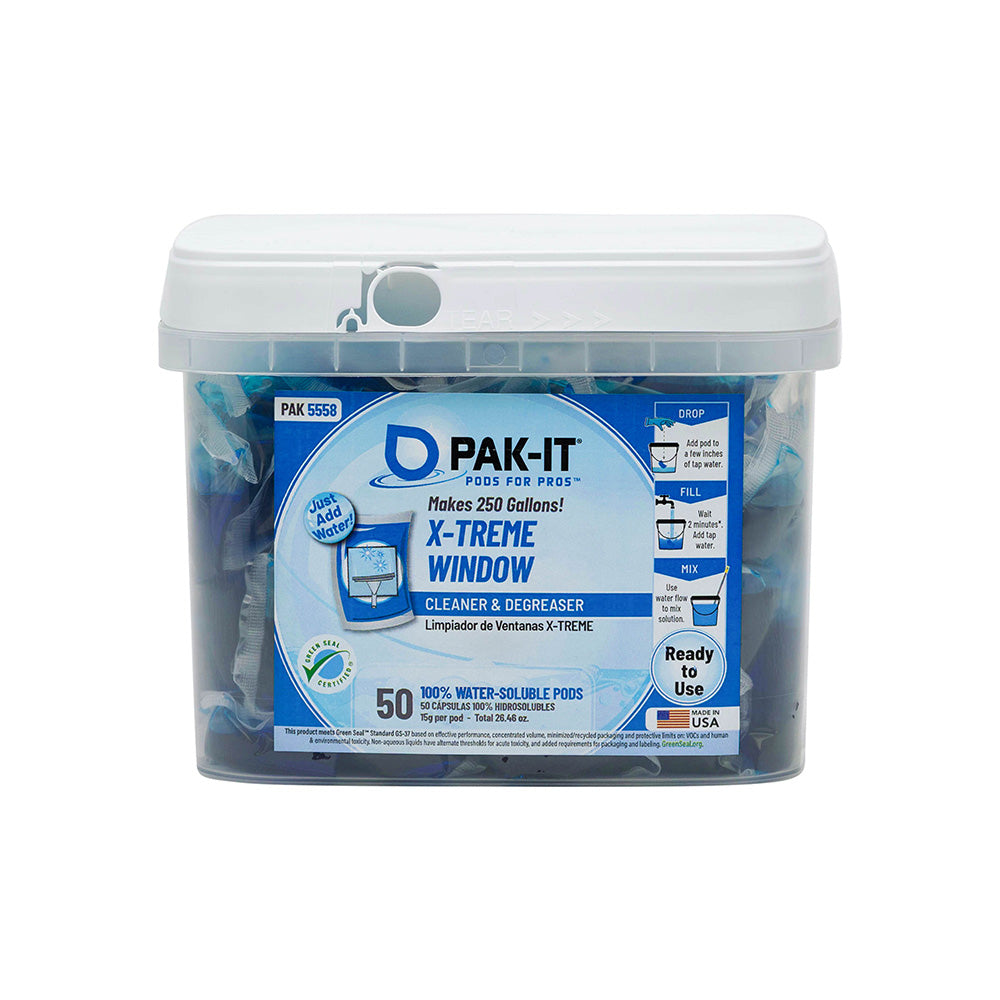 PAK-IT® X-TREME Window Cleaner-glass cleaner-50ct Tub-Individual-PAK-IT - Pods for Pros®