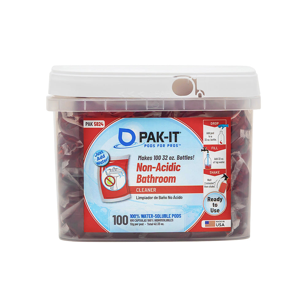 PAK-IT® Non-Acidic Bathroom Cleaner-bathroom cleaner-100ct Tub-Individual-PAK-IT - Pods for Pros®